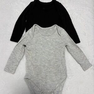 Little Sleepies Newborn Bodysuit Bundle Black Gray Bamboo EUC